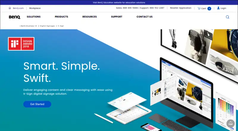 The BenQ X-Sign homepage