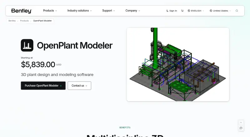 The OpenPlant Modeler homepage