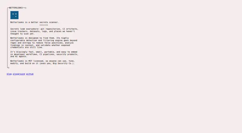 The Betterleaks homepage