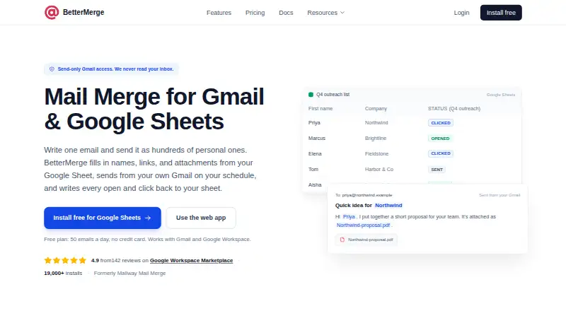 The BetterMerge homepage