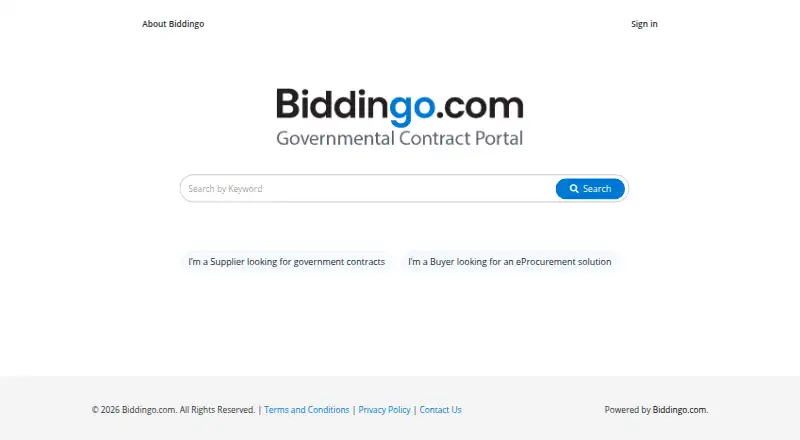 The Biddingo homepage