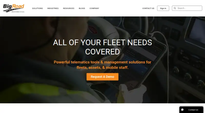 The BigRoad ELD homepage