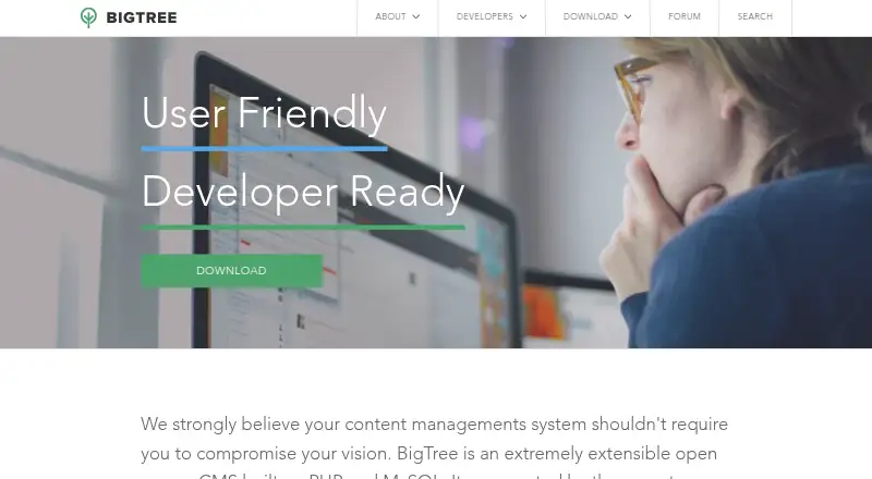The BigTree CMS homepage