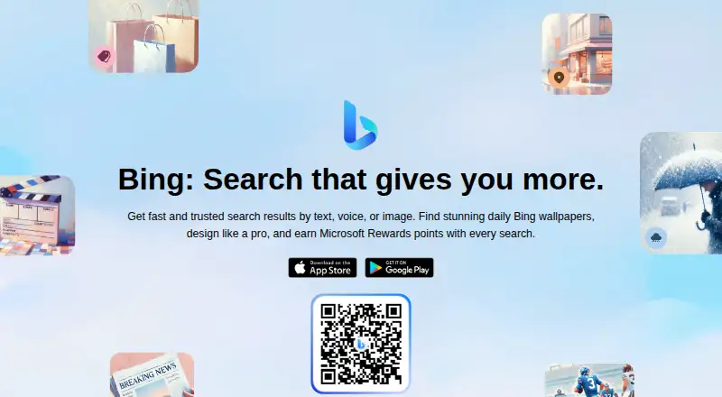 The Microsoft Bing homepage