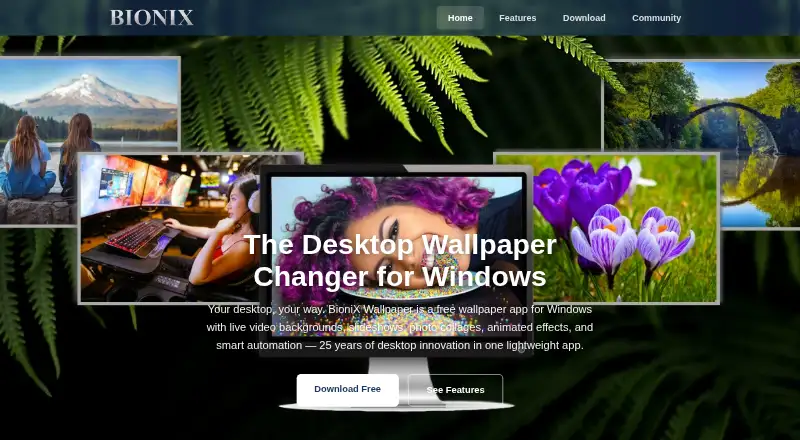 The BioniX Wallpaper Changer homepage