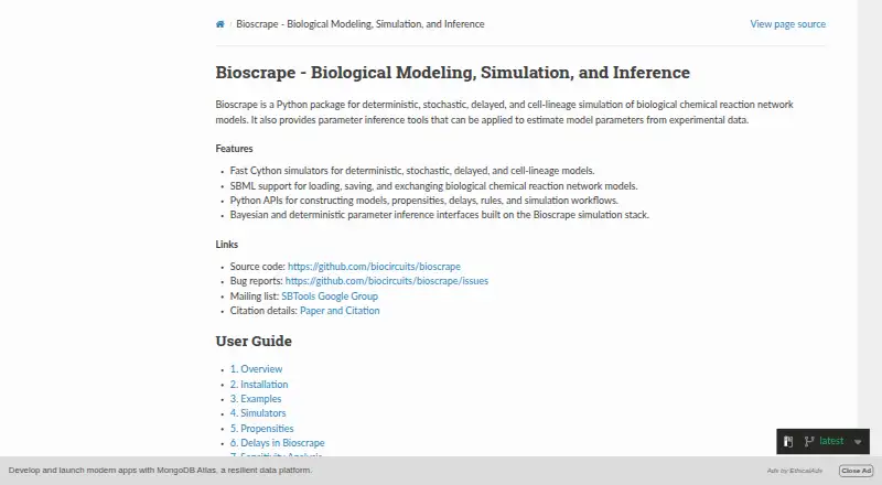 The BioSCRAPE homepage