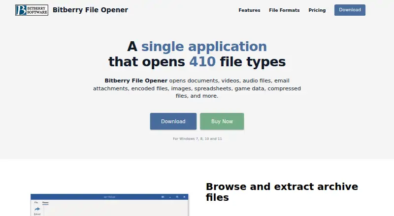 The Bitberry File Opener homepage