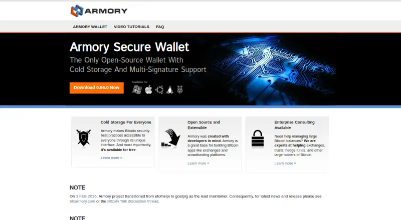 The Armory homepage