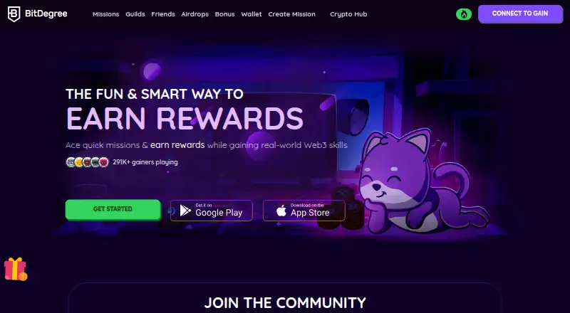 The BitDegree homepage