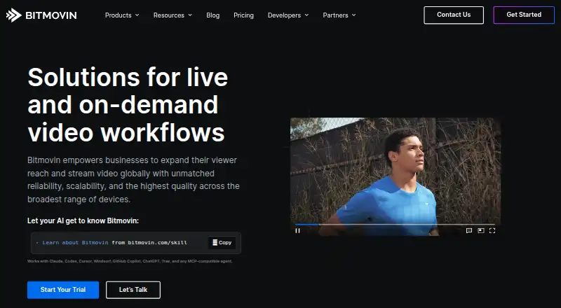 The Bitmovin Encoding homepage