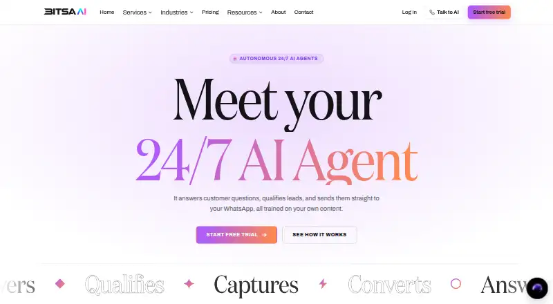 The Bitsa AI homepage