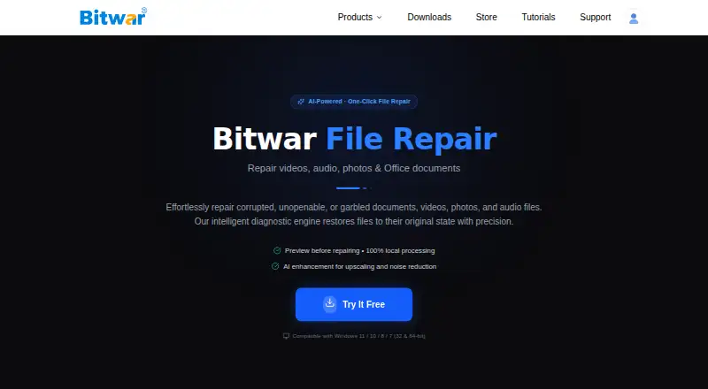 The Bitwar File Repair homepage