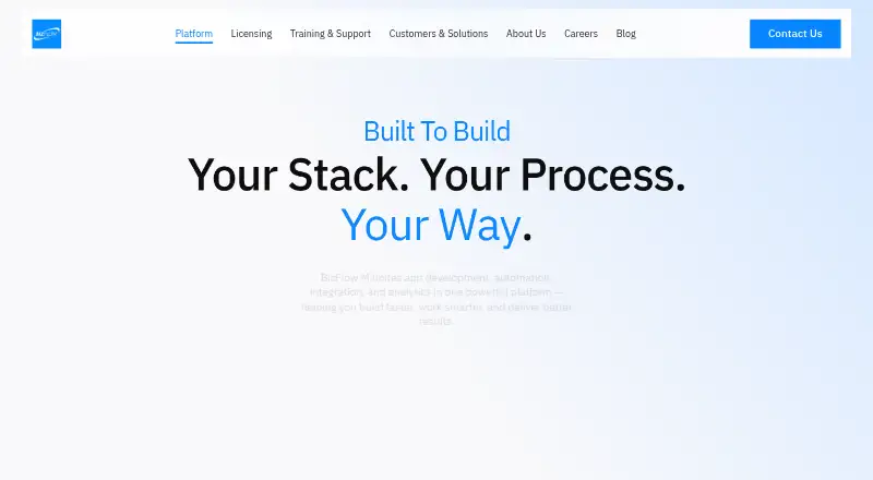 The BizFlow M homepage