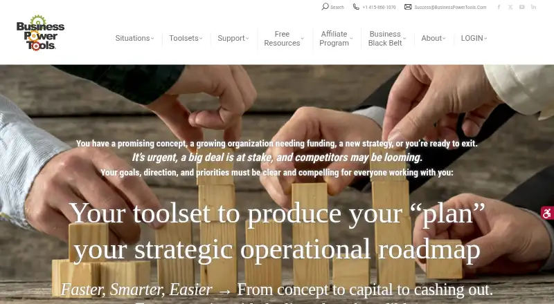 The BizPlanBuilder homepage