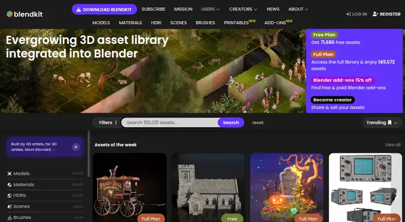 The Blendkit homepage