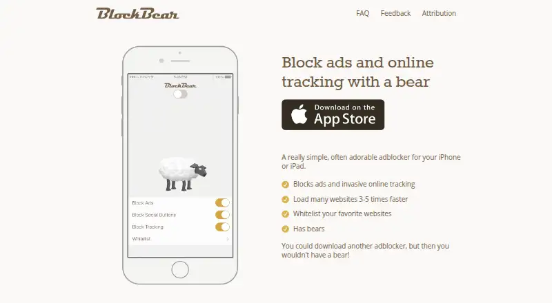 The BlockBear homepage