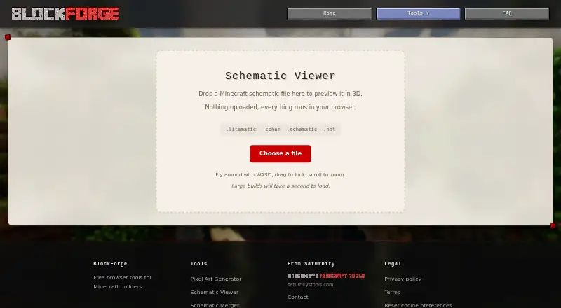 The BlockForge Schematic Viewer homepage