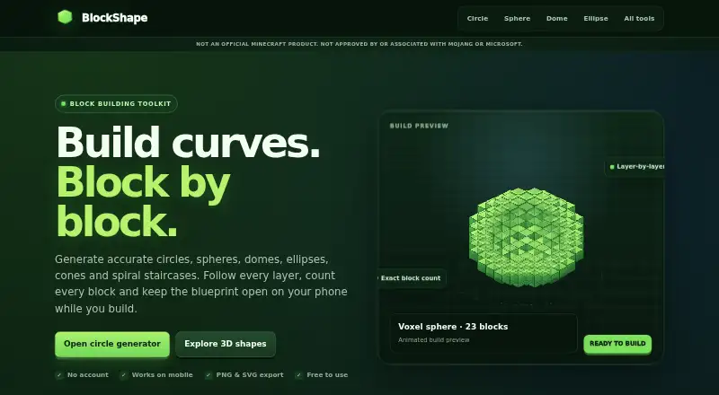 The BlockShape homepage