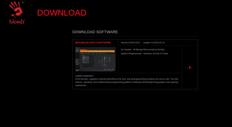 The Bloody 8 Software homepage