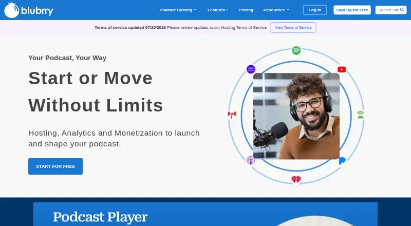 The Blubrry homepage