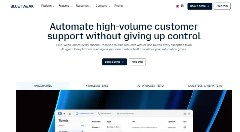 The BlueTweak Knowledge Base homepage