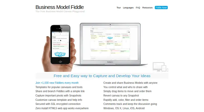 The Business Model Fiddle homepage