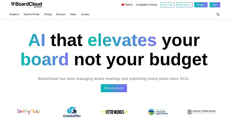 The BoardCloud homepage