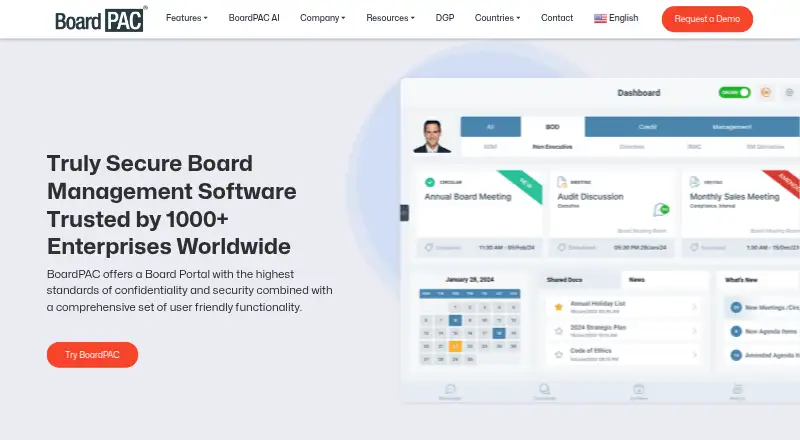 The BoardPAC homepage
