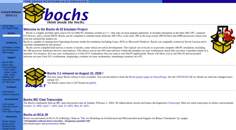 The Bochs homepage