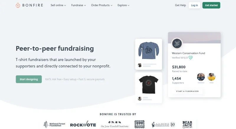 The Bonfire homepage