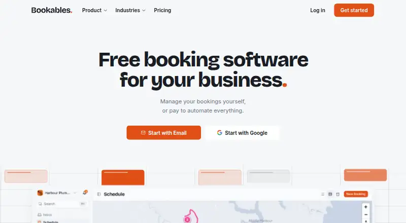 The Bookables homepage