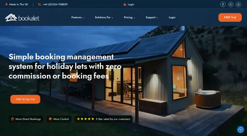 The Bookalet homepage