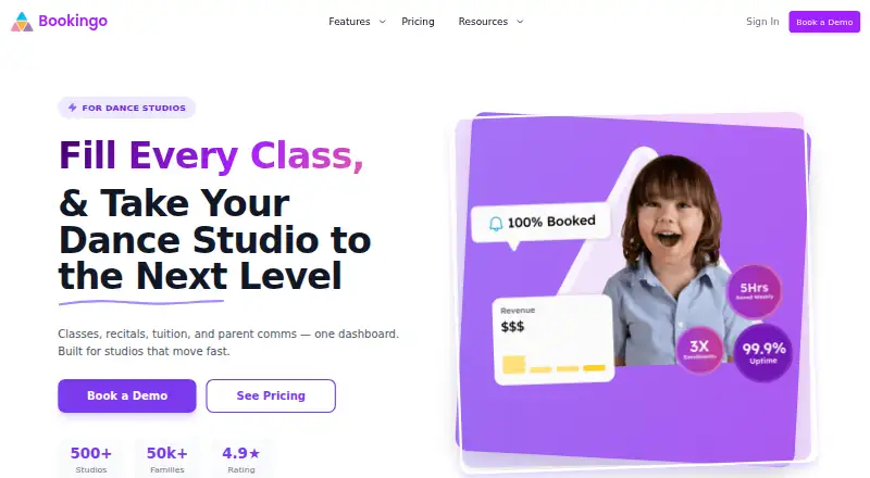 The Bookingo homepage