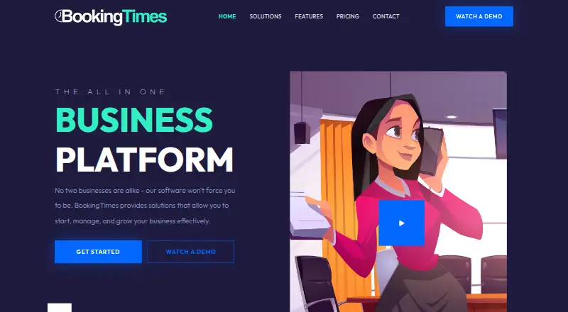 The BookingTimes homepage
