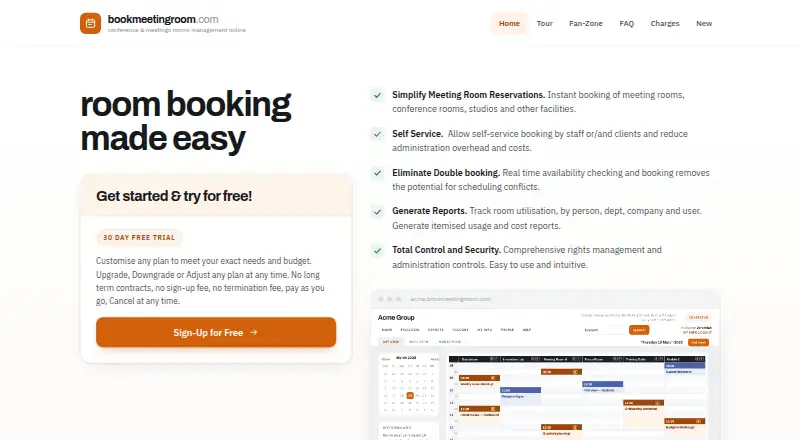 The BOOKMEETINGROOM.COM homepage