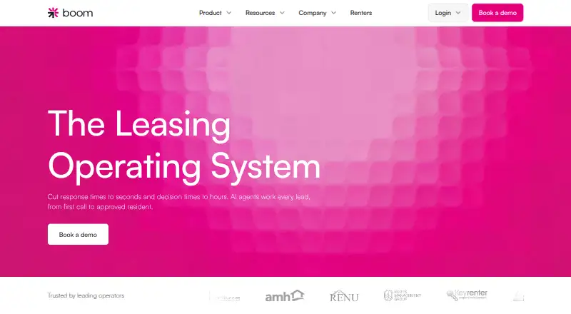 The BoomScreen homepage