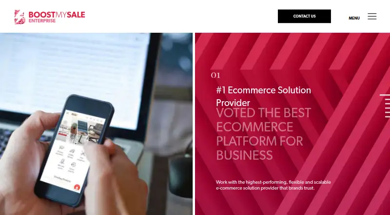 The BoostMySale homepage