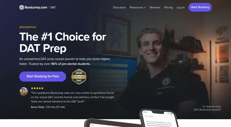 The DAT Bootcamp homepage