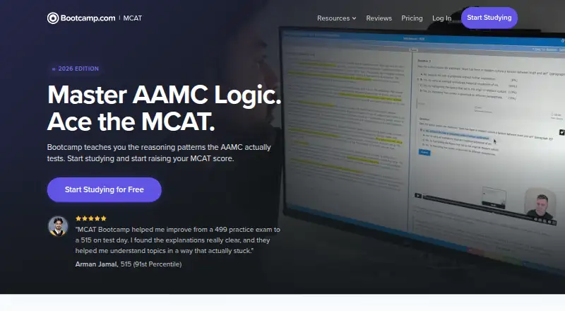 The MCAT Bootcamp homepage