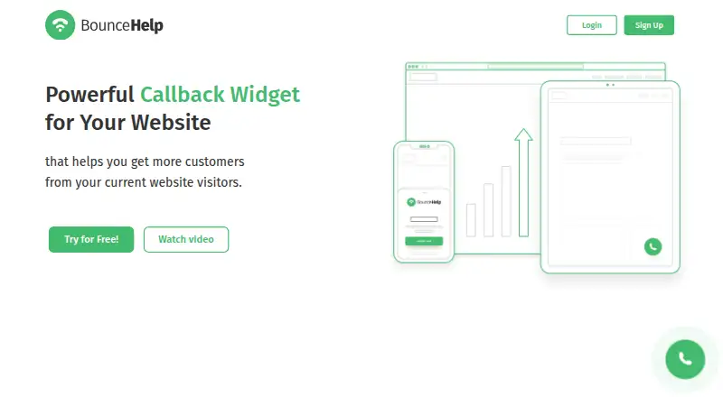 The BounceHelp homepage