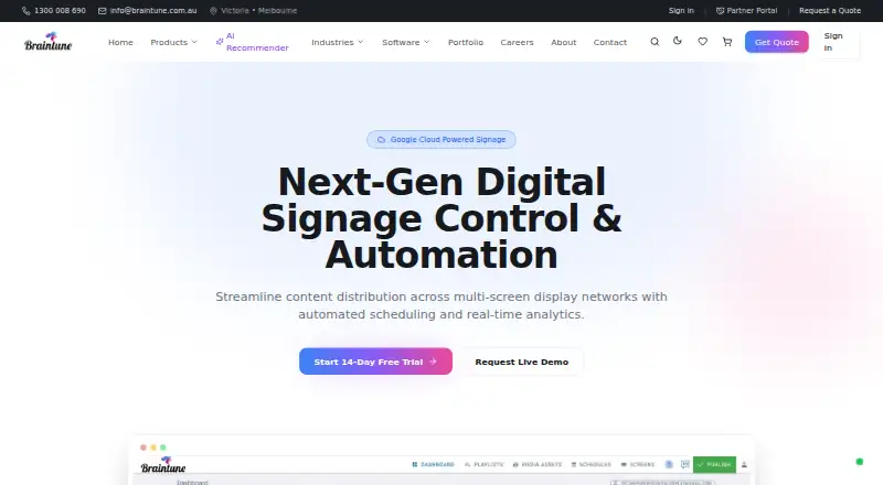 The Braintune CMS homepage