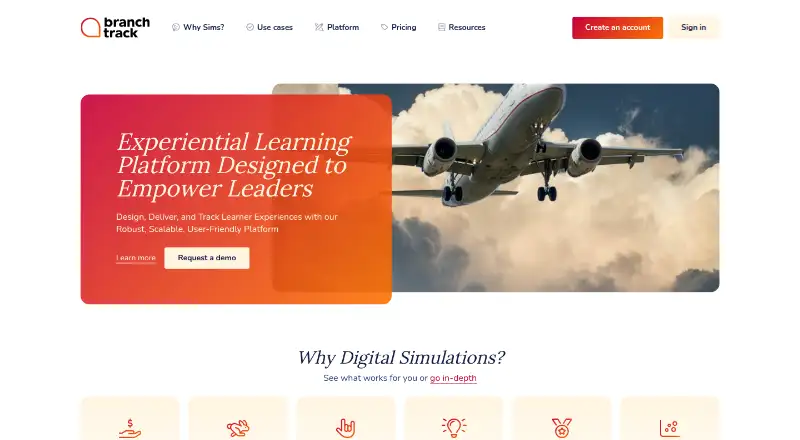 The BranchTrack homepage