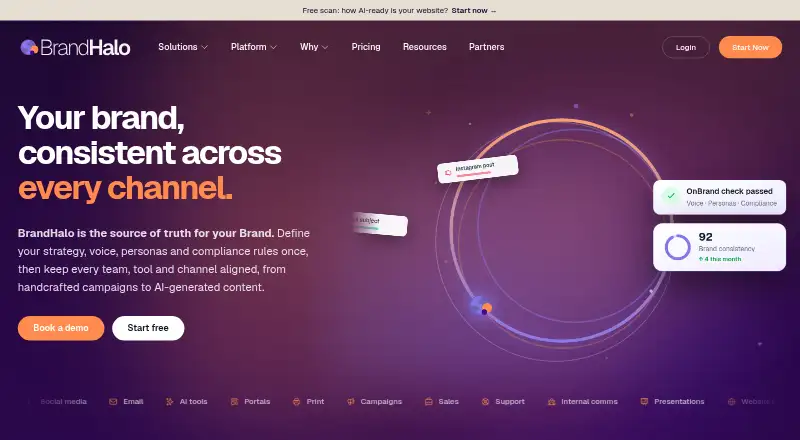 The BrandHalo homepage