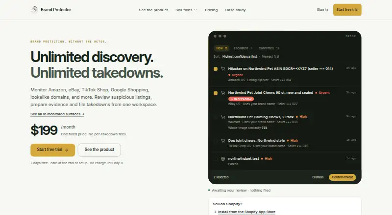 The Brand Protector homepage