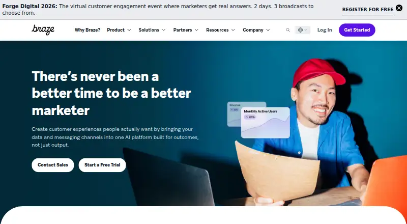 The Braze homepage