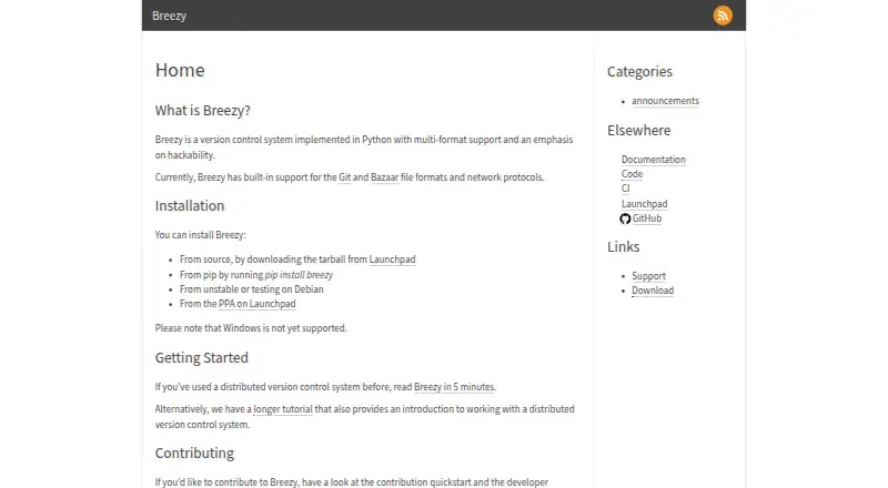The Breezy homepage