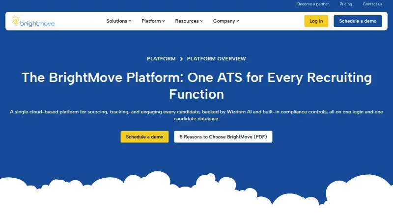 The BrightMove homepage