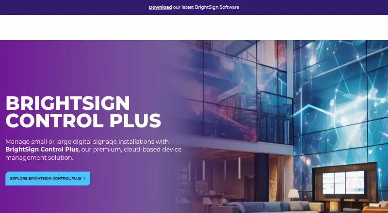 The BrightSign BSN.cloud homepage