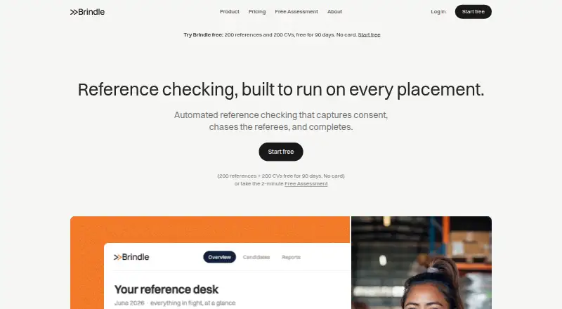 The Brindle Reference Checking homepage