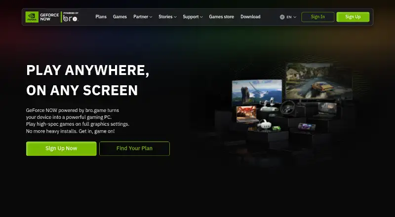 The bro.game homepage